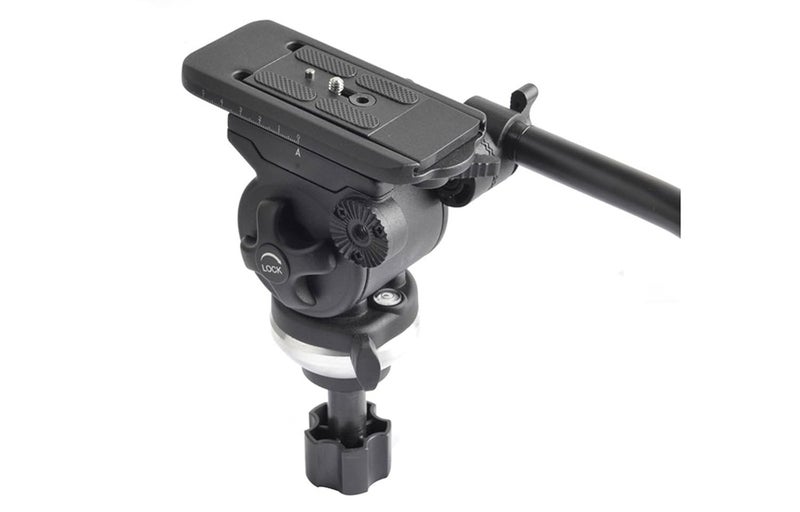 EI-7050H Professional Fluid Tripod Head | with 3/8" and 1/4" Mounting Screw | Bubble Level | Bowl Size 65mm | for DSLR Cameras Tripod | Payload 5kg,Black