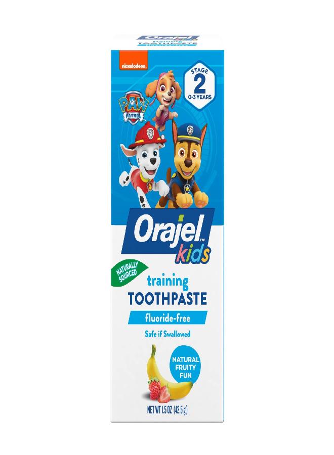 Orajel Kids Paw Patrol Fluoride-Free Training Toothpaste, Natural Fruity Fun Flavor, #1 Pediatrician Recommended Fluoride-Free Toothpaste, 1.5oz Tube - Image 1