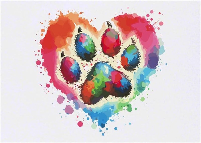 Paw Print Love Heart Temporary Tattoo Water Resistant SkinSafe NonToxic Transfer TO00077643