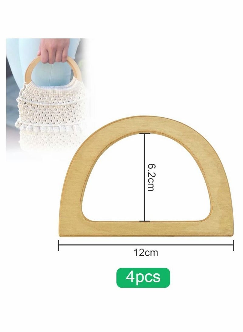 Y&D Wooden Bag Handles, 4 Pcs D Shaped Replacement Purse Handles  - Image 2