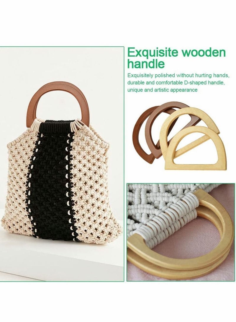 Y&D Wooden Bag Handles, 4 Pcs D Shaped Replacement Purse Handles  - Image 4