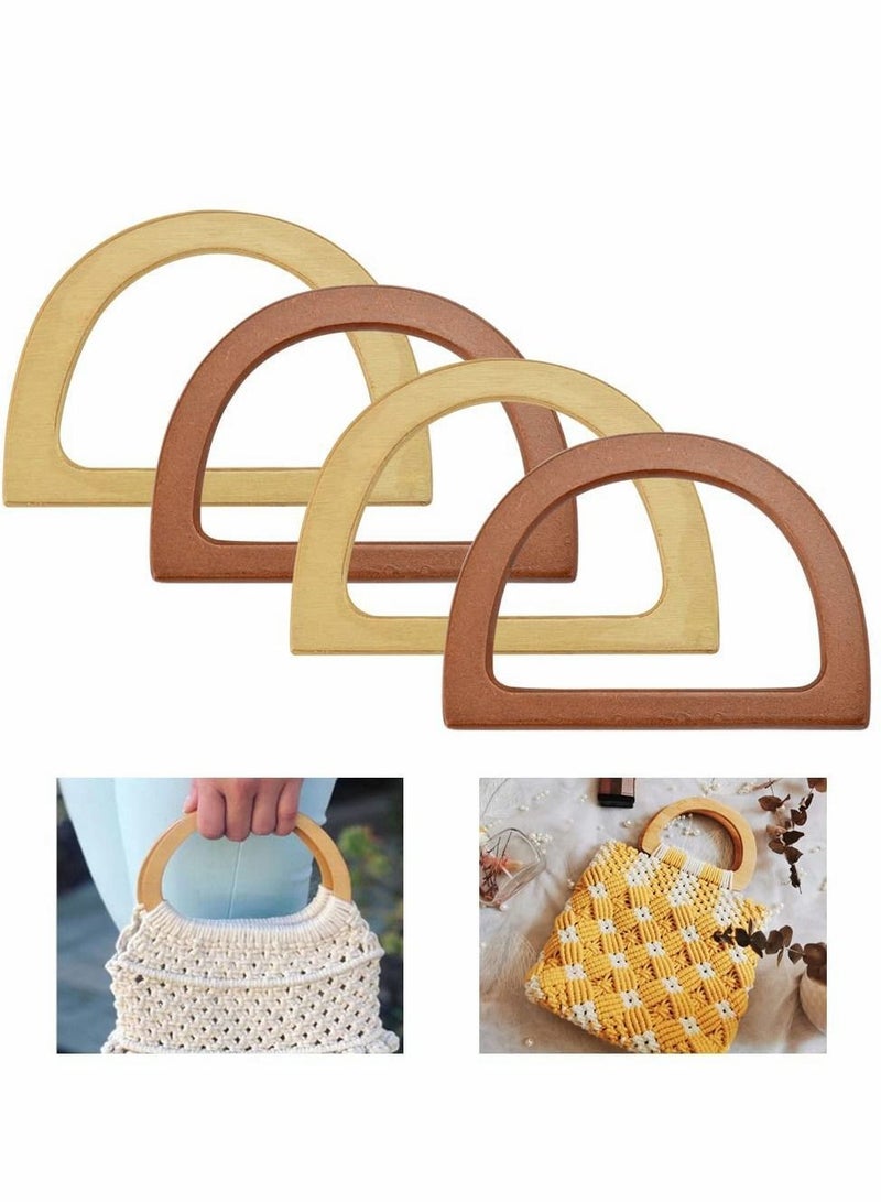 Y&D Wooden Bag Handles, 4 Pcs D Shaped Replacement Purse Handles  - Image 1