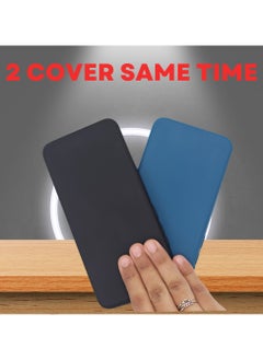 ساراونت غطاء حماية من السيليكون غير اللامع لهاتف Samsung Galaxy A03 Core - نحيف، ملون، جيد الإمساك (أسود، أزرق)  - Image 2