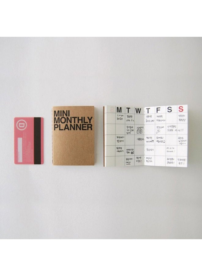 Jstory Mini Monthly Planner Set of 2 Stitch Bound Flat Lay Pocket Size Year Round Flexible Cover Goal/Time Organizer Thick Paper Eco Friendly Customizable A7 16 Months 150 GSM 18 Sheets Each Kraft - Image 4