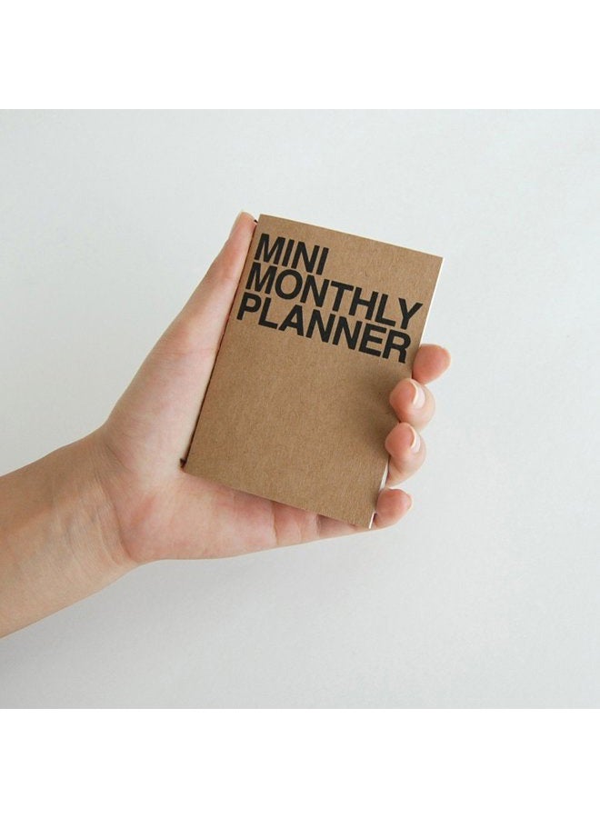Jstory Mini Monthly Planner Set of 2 Stitch Bound Flat Lay Pocket Size Year Round Flexible Cover Goal/Time Organizer Thick Paper Eco Friendly Customizable A7 16 Months 150 GSM 18 Sheets Each Kraft - Image 2