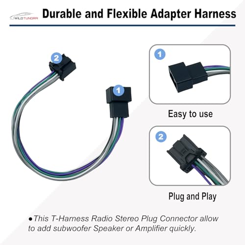 WildTundra Car Stereo AMP Amplifier Subwoofer Speaker Wiring compatible with Toyota 2018-2022(Non-JBL) Radio Stereo T-Harness Subwoofer Amplifier Install Cable Adapter Camry RAV4 Tacoma Corolla Improve Car Sound - Image 4