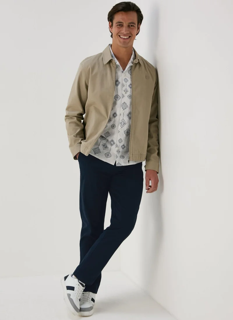 Matalan Navy Straight Fit Stretch Chinos