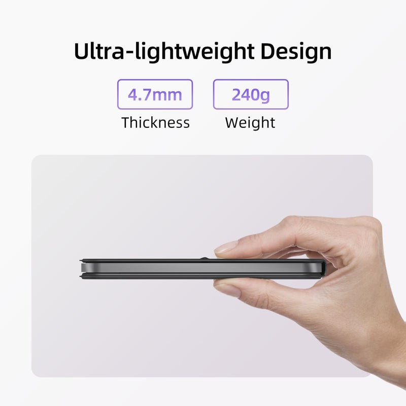 حقيبة لوحة مفاتيح HOU لـ iPad mini الجيل السابع (A17 Pro، 2024) والجيل السادس (2021) مقاس 8.3 بوصة، نوع فوليو فائق النحافة للوحة المفاتيح، عرض الطاقة، غطاء حماية مغناطيسي يدعم iPad mini 6/7 - Image 4