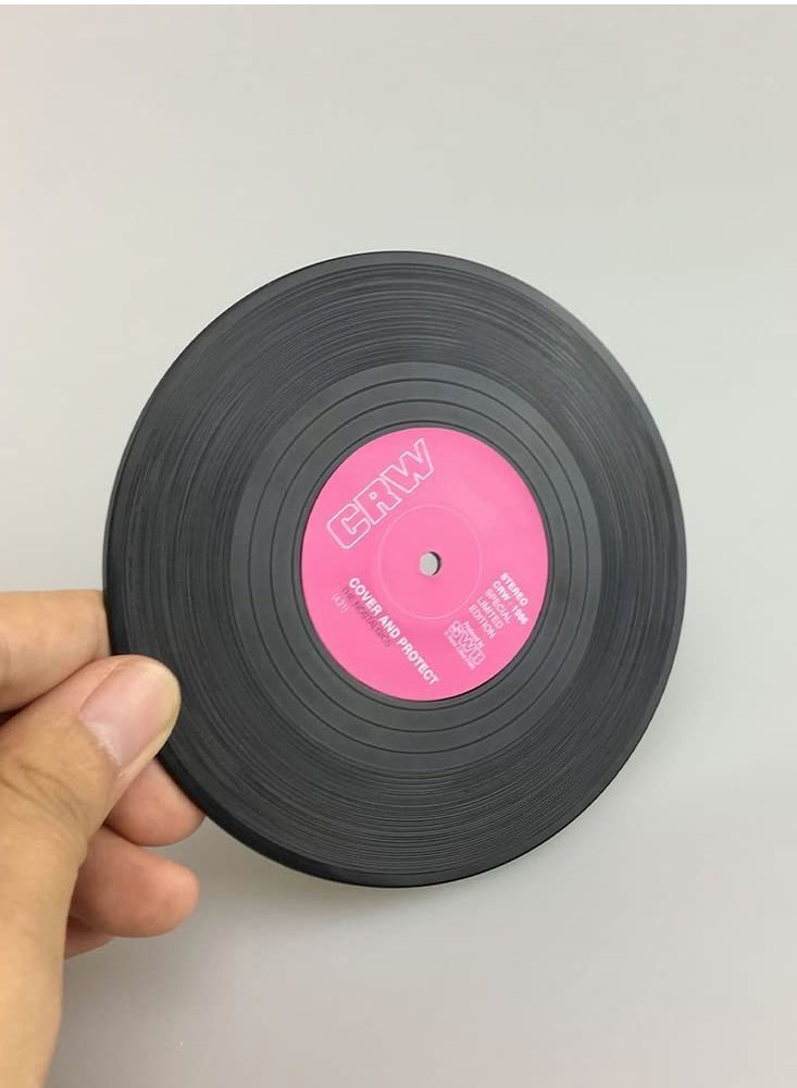 NIBEMINENT Record Coasters for Drinks with Gift Box Vinyl Disk Non-Slip 4.1 Inch Size Friend Parents to Restaurant/Bar/Party 6 Pcs  - Image 4