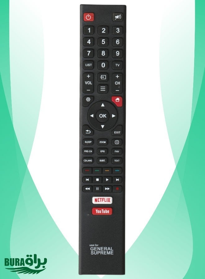 BURAQ General Supreme Remote Control For General Supreme Lcd Led Tv With Netflix Youtube Smart Buttons