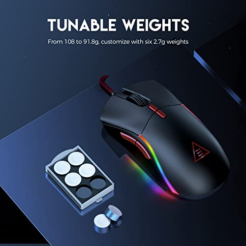 EKSA EM200 Gaming Mouse Wired, USB Mice with 13 RGB Backlit (Black and White) - Image 4