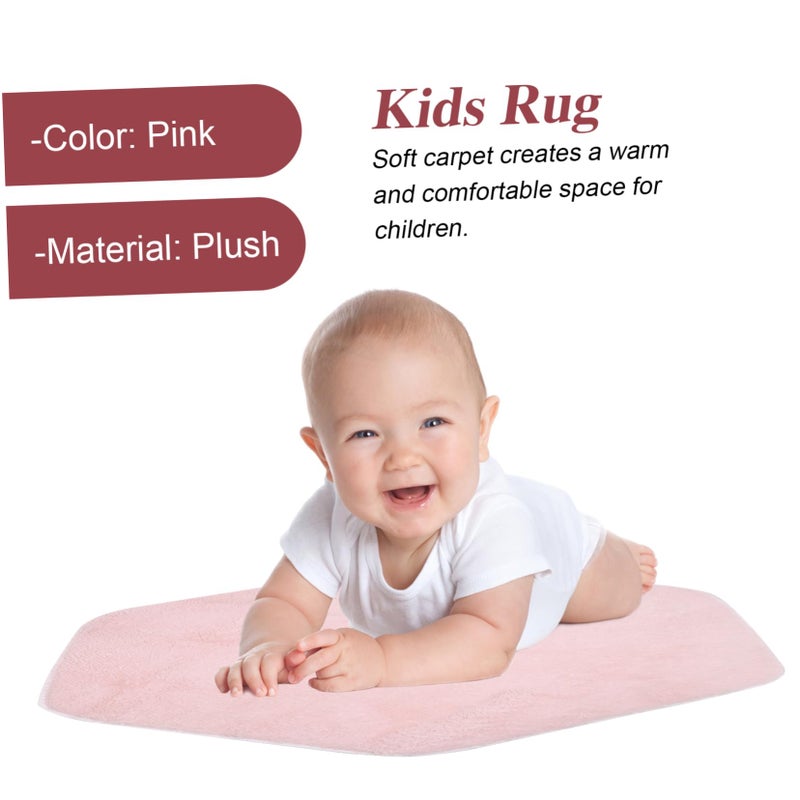 Non Toxic Plush Hexagon Play Mat Soft Carpet Rug For Indoor Nursery Floor Decor - Image 5