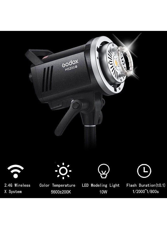 Godox - Godox MS200-V Upgraded Studio Flash Light 200Ws Strobe Light GN53 0.1-1.8S Recycle Time - Image 1