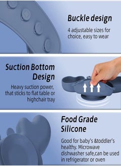 iMissiu Silicone Baby Feeding Set, 10Pcs Baby Led Weaning Utensils Set Includes Suction Bowl and Plate, Baby Spoon and Fork, Sippy Cup with Straw and Lid, Baby Feeding Supplies  - Image 3
