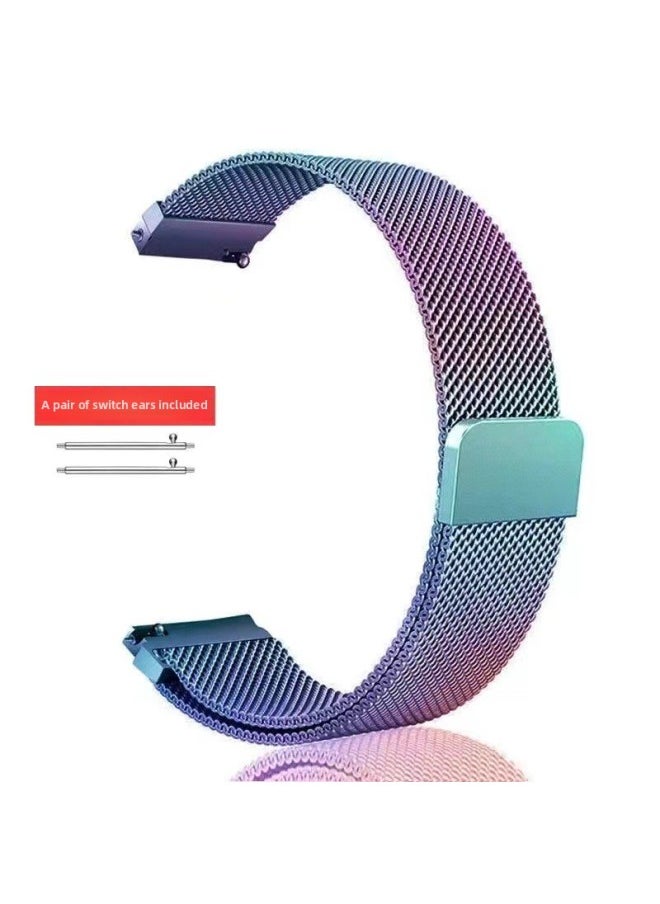 Generic - For HuaweiWatch4/GT3Pro Magnetic Watch Strap GT2 Breathable Metal Milanese Replacement Wristband-Color:Milan Magnetic Suction-colorful-[22mm Interface] For HuaweiWatch4 - Image 1