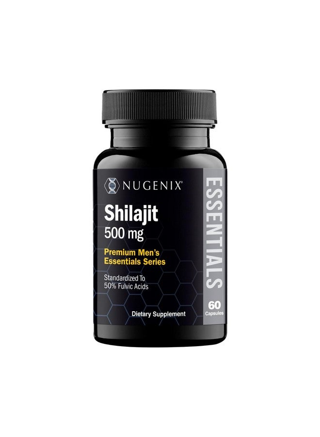 Nugenix مكمل كبسولات نوجنيكس إسينشالز شيلجيت - 500 ملغ، موحد إلى 50% أحماض فلفيكية، هيمالايا، شيلجيت نقي للرجال، 60 كبسولة - Image 1
