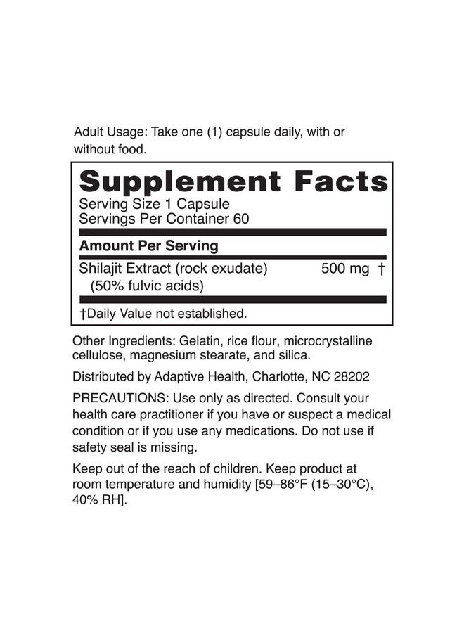 Nugenix مكمل كبسولات نوجنيكس إسينشالز شيلجيت - 500 ملغ، موحد إلى 50% أحماض فلفيكية، هيمالايا، شيلجيت نقي للرجال، 60 كبسولة - Image 2