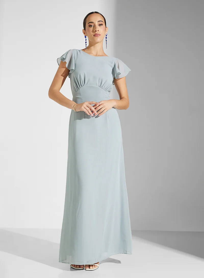 Anaya With Love Flutter Sleeve Gown