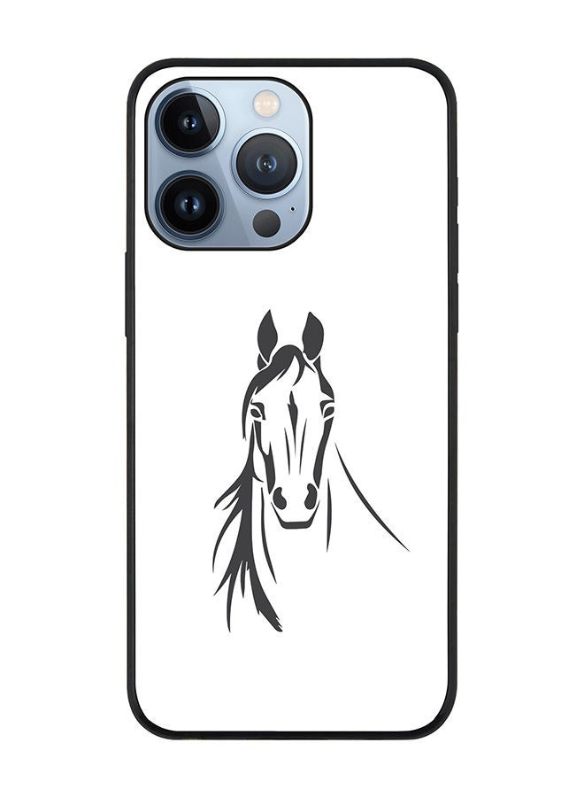 Stylizedd Rugged Black edge case for Apple iPhone 13 Pro Slim fit Soft Case Flexible Rubber Edges Anti Drop TPU Gel Thin Cover - Arabian Stallion - Image 1