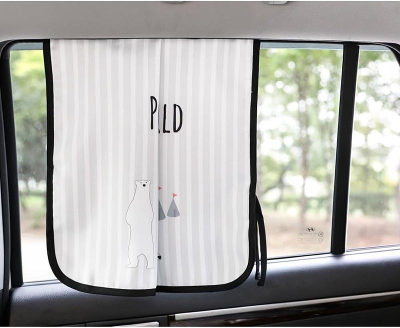 bebedeco Magnetic Car Sun Shade Curtain for Side Window – Sun Blocker and UV Protector for Baby, Kids, and Pets – Universal Fit with Built-in Magnets for Steel-Framed Door (Be-Pola Bear) - Image 5