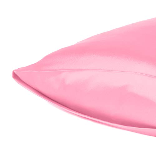 Oussum Satin Pillow case Soft & Comfortable Silk Pillowcase Solid Pillow Cover Single Pcs with Free Scrunchie (Pink Lemonade, Regular Size (18"x27") - Image 5