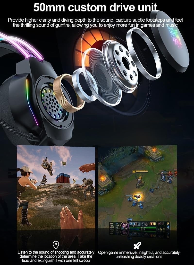 general X26 Wired PC Gaming Headphone with Mic and LED Light - Image 5