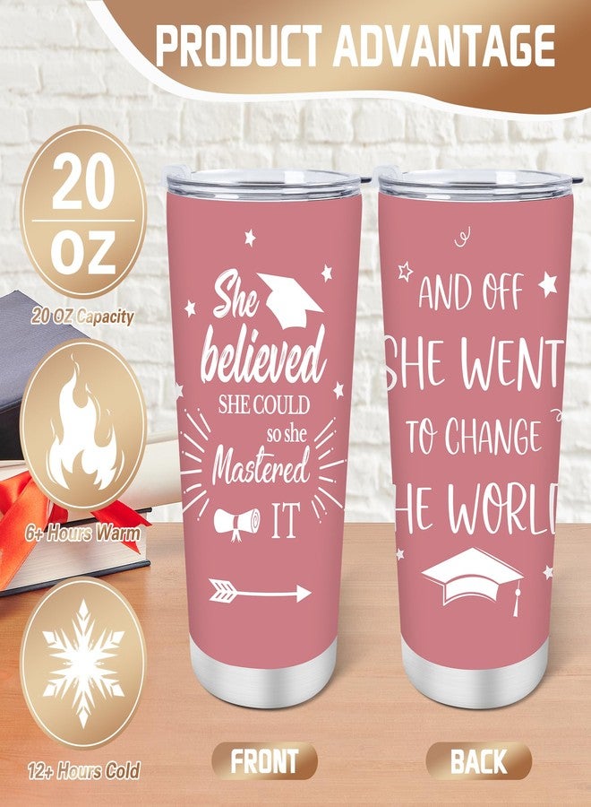 Keluna Graduation Gifts for Her - 5Pcs 2025 Congrats Grad Gifts Set, 20oz Tumbler Keychain Bracelet Makeup Bag Card, High School College Masters Degree PHD Gaduation Gift for Daughter Niece Sisters - Image 3