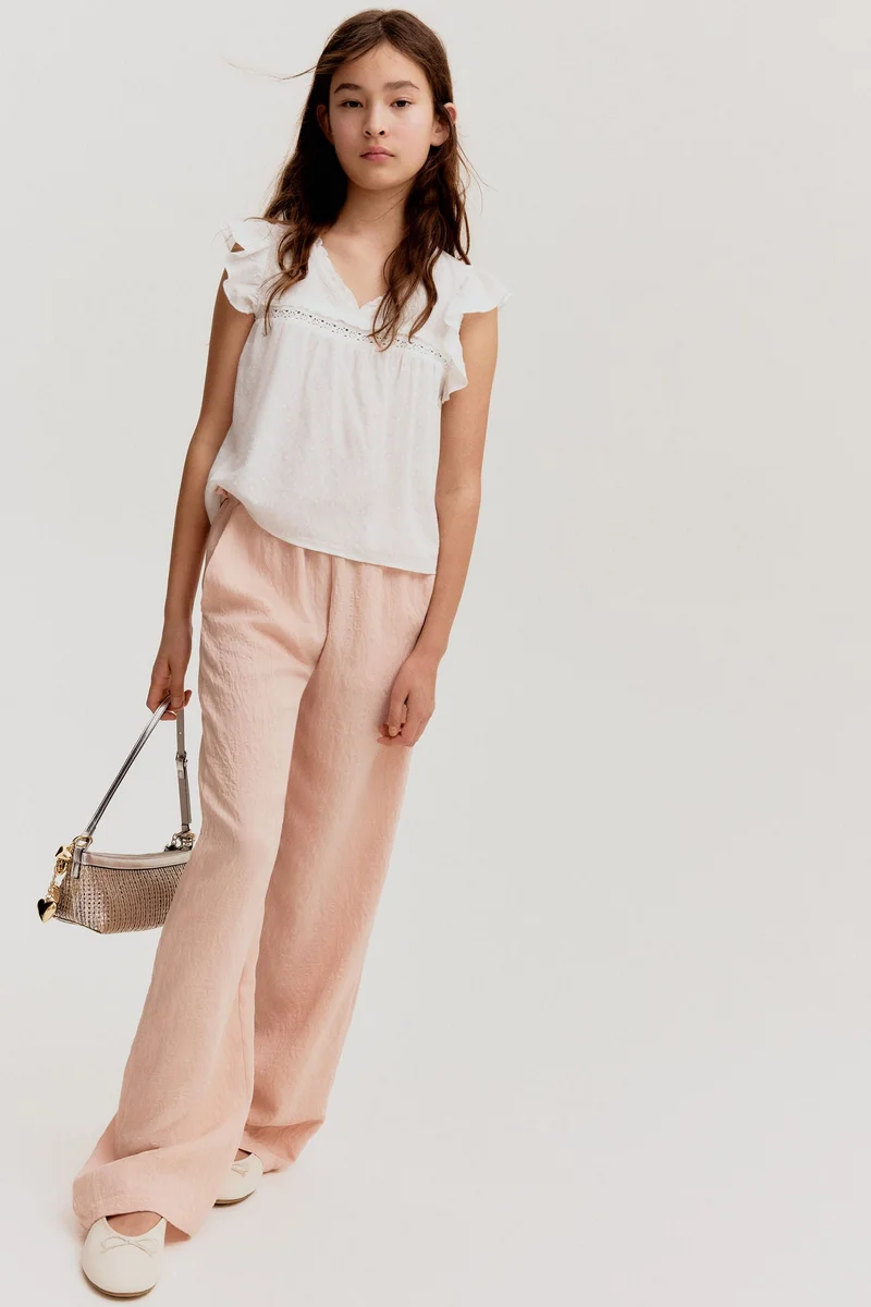 H&M Frill-trimmed cotton blouse