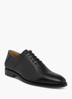 DUCHINI Mens Monogram Textured Lace-Up Oxford Shoes  - Image 1