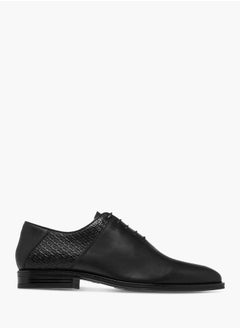 DUCHINI Mens Monogram Textured Lace-Up Oxford Shoes  - Image 3