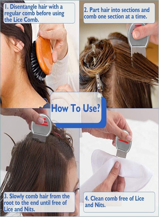 Jibaro Terminator Lice Comb, Professional Stainless Steel Louse and Nit Comb for Head Lice Treatment, Removes Nits handle lice comb (Round and Handle Lice Comb) - Image 2