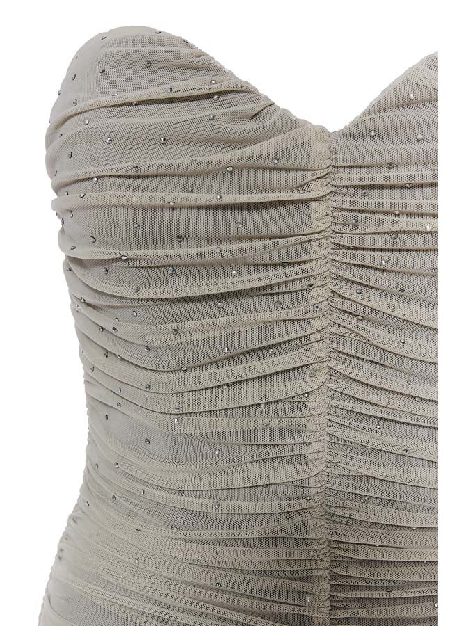 BSB Midi strapless dress with gathered design  - Image 5