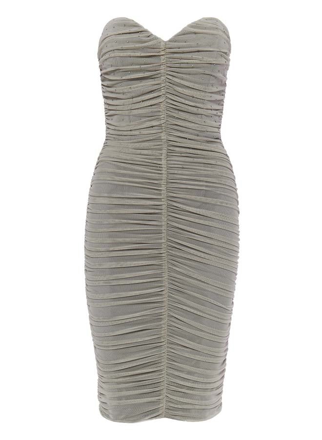 BSB Midi strapless dress with gathered design  - Image 3