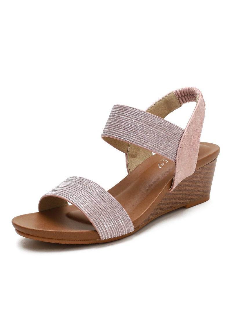SIKETU New Summer Sandals for Women with One Belt Roman Shoes, Fairy Large Slope Heel Fashion Women's Sandals  - Image 1