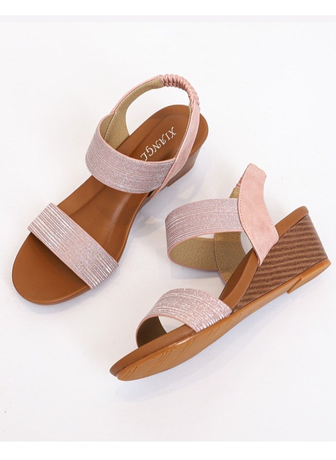 SIKETU New Summer Sandals for Women with One Belt Roman Shoes, Fairy Large Slope Heel Fashion Women's Sandals  - Image 2
