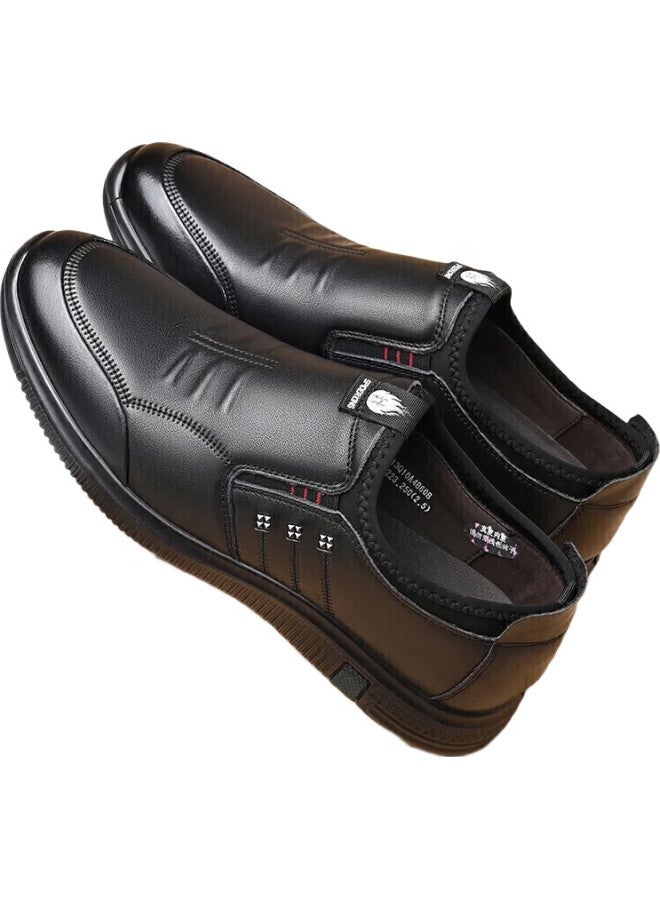 Spider King Business Casual Leather Shoes For Men, Slip-On Loafers, Soft-Soled Driving Shoes, Lightweight And Durable Dad Shoes, Black, Size 39 - Image 3