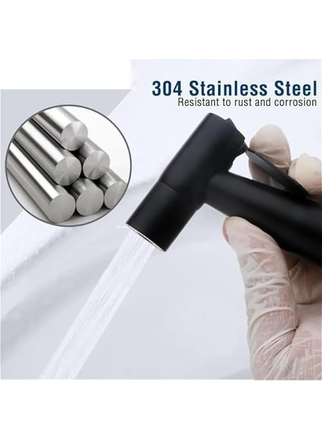 ميكسد Handheld Bidet Sprayer for toilet, 304 Grade Stainless Steel Bathroom Jet Spray with 1.2 Meter Shower Tube, Portable Adjustable Water Pressure Handheld Bidet Sprayer for Bathroom - Image 2