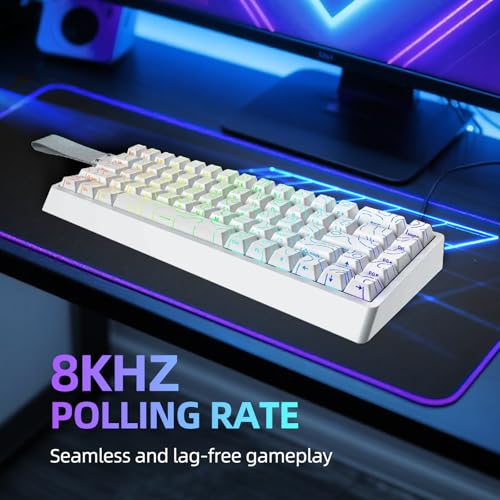 IROK ND68PRO 68 Keys Wired Magnetic Switch Keyboard, 0.001MM RT Accuracy, 8KHZ Polling Rate/Latency As 0.08MS/256KHZ Single Key Scan Rate/ARGB，Hot Swappable,Gasket Structure Gaming Keyboard(White) - Image 3