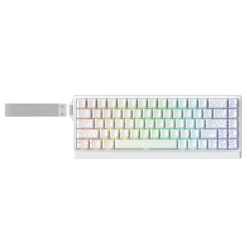 IROK ND68PRO 68 Keys Wired Magnetic Switch Keyboard, 0.001MM RT Accuracy, 8KHZ Polling Rate/Latency As 0.08MS/256KHZ Single Key Scan Rate/ARGB，Hot Swappable,Gasket Structure Gaming Keyboard(White) - Image 1