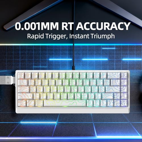 IROK ND68PRO 68 Keys Wired Magnetic Switch Keyboard, 0.001MM RT Accuracy, 8KHZ Polling Rate/Latency As 0.08MS/256KHZ Single Key Scan Rate/ARGB，Hot Swappable,Gasket Structure Gaming Keyboard(White) - Image 5