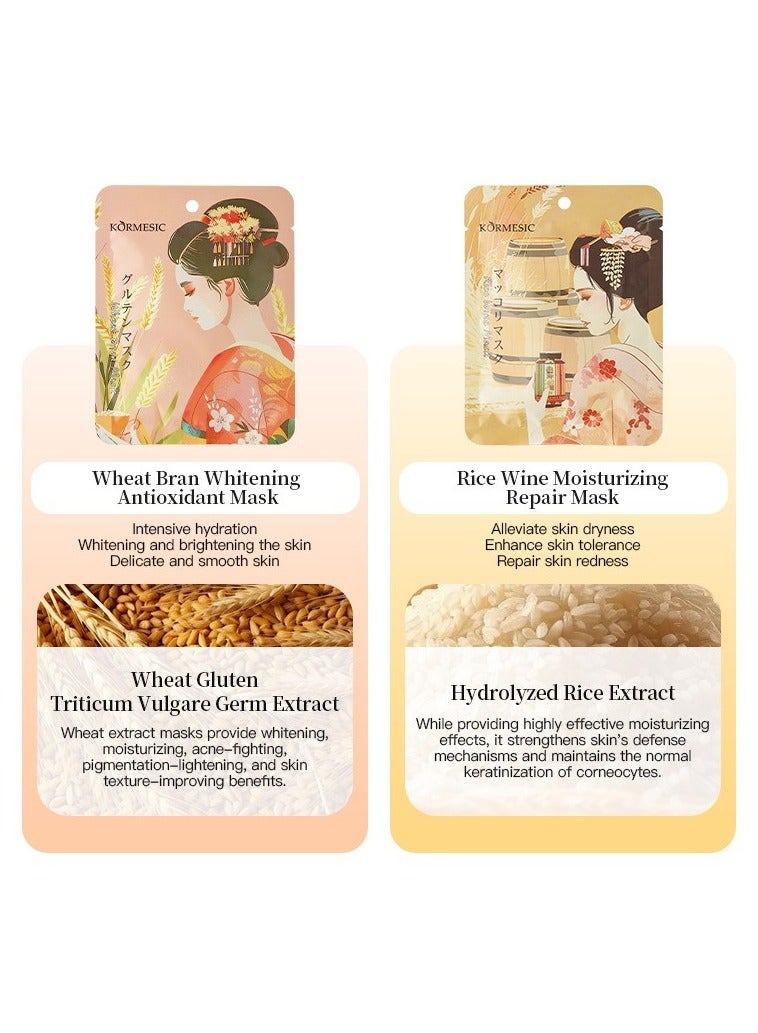 Kormesic Rice Wine Facial Mask JP 25ml-5 packs  - Brightening & Smoothing - Image 2