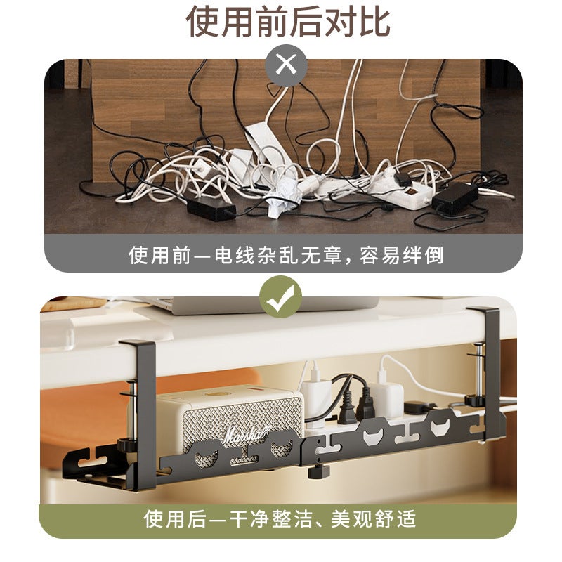 No-Drill Under-Desk Cable Organizer For Home Use, Power Strip, Router, Wire And Data Cable Holder, Simple Cable Winder - Image 4