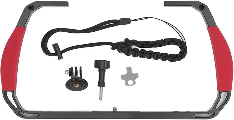 Red Dual Cold Shoe Mount Underwater Diving Rig For Action Camera Scuba Snorkeling - Image 1