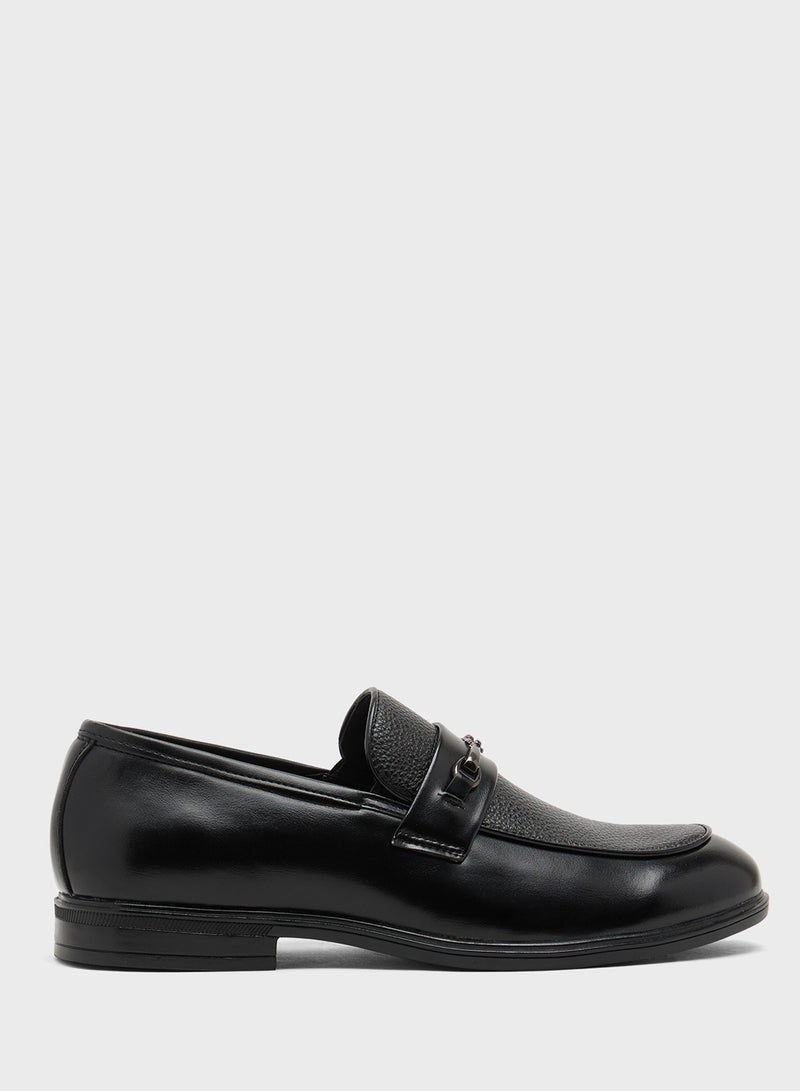 Robert Wood Buckle Detail Formal Slip Ons - Image 1