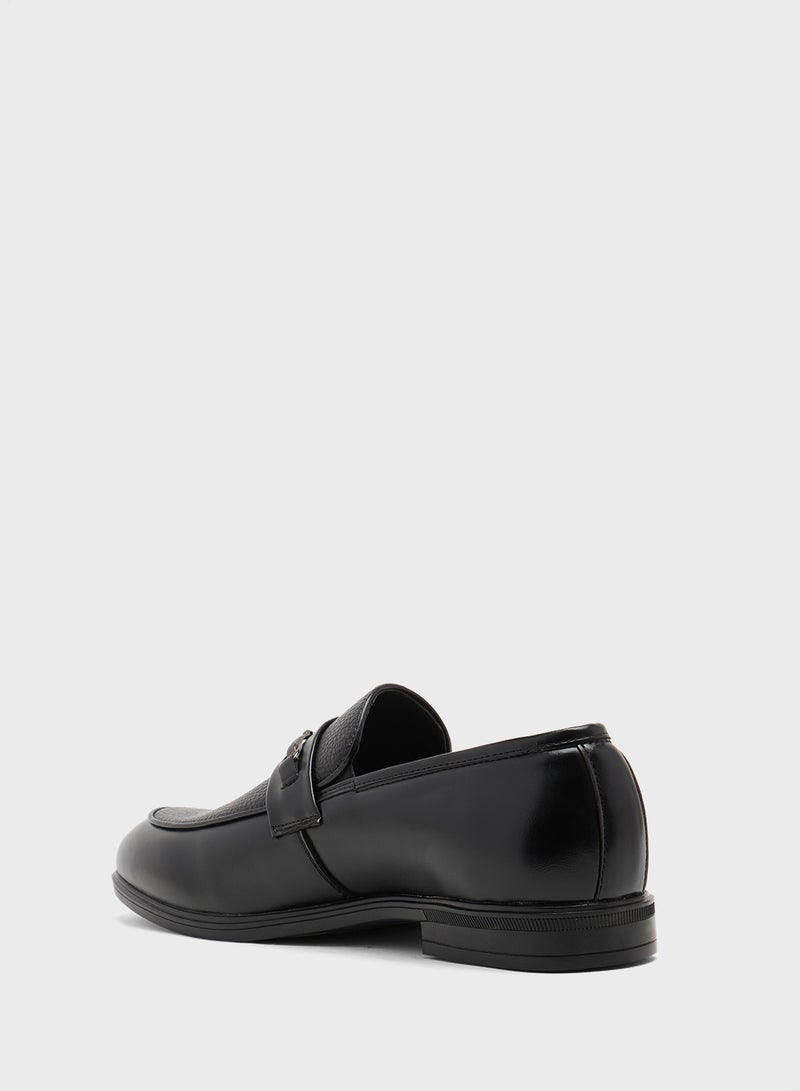 Robert Wood Buckle Detail Formal Slip Ons - Image 2