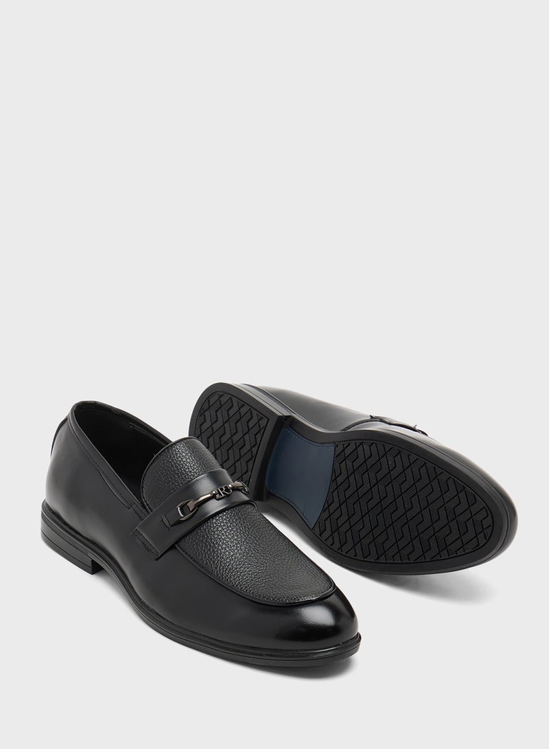 Robert Wood Buckle Detail Formal Slip Ons - Image 3