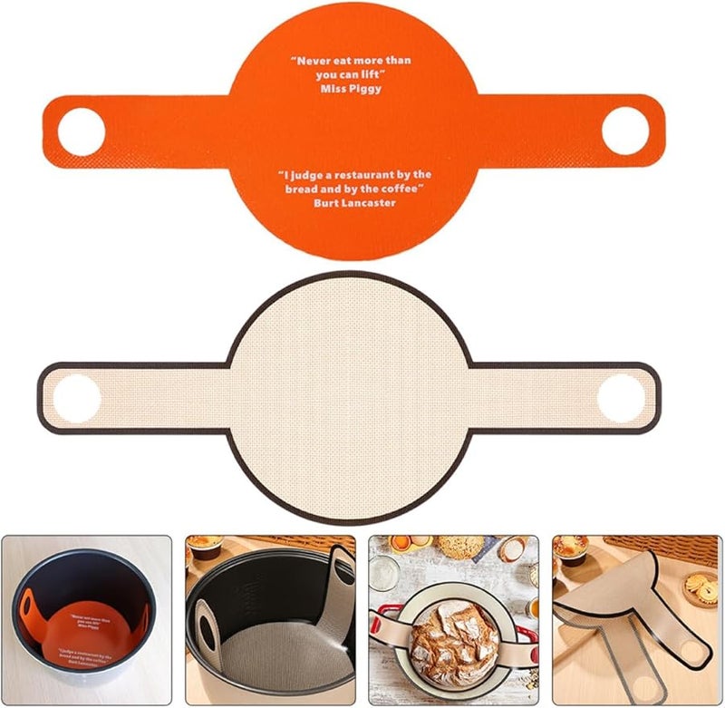 Non Stick Fiberglass Bread Baking Mat Set 2pcs With Long Handles For Dough Transfer Macarons - Image 3