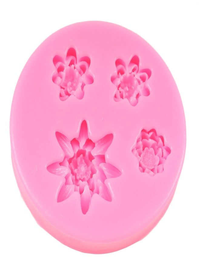 QDMOLDS قوالب سيليكون على شكل زهرة اللوتس من كيو دي مولدز، قالب حلوى شوكولاتة على شكل زهرة اللوتس لتزيين الكيك والكب كيك، طين بوليمر، راتنج، عجينة سكر، حرف يدوية سكرية - Image 5