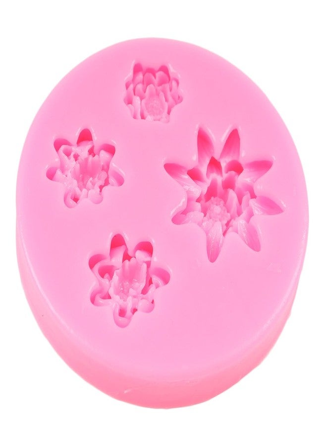 QDMOLDS قوالب سيليكون على شكل زهرة اللوتس من كيو دي مولدز، قالب حلوى شوكولاتة على شكل زهرة اللوتس لتزيين الكيك والكب كيك، طين بوليمر، راتنج، عجينة سكر، حرف يدوية سكرية - Image 3