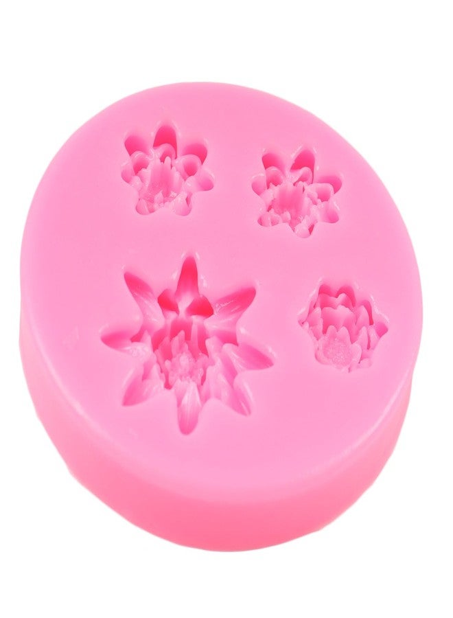 QDMOLDS قوالب سيليكون على شكل زهرة اللوتس من كيو دي مولدز، قالب حلوى شوكولاتة على شكل زهرة اللوتس لتزيين الكيك والكب كيك، طين بوليمر، راتنج، عجينة سكر، حرف يدوية سكرية - Image 4
